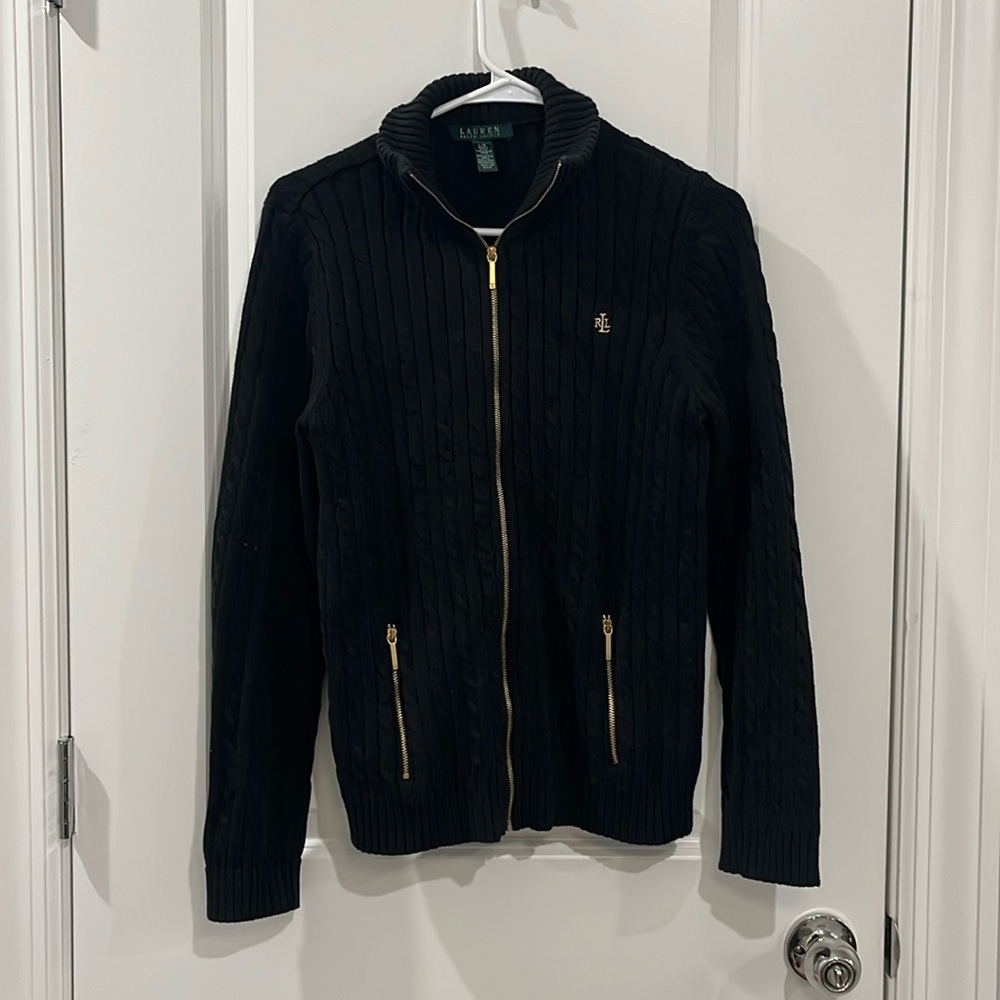 Vintage Ralph Lauren Cable Knit Zip Cardigan